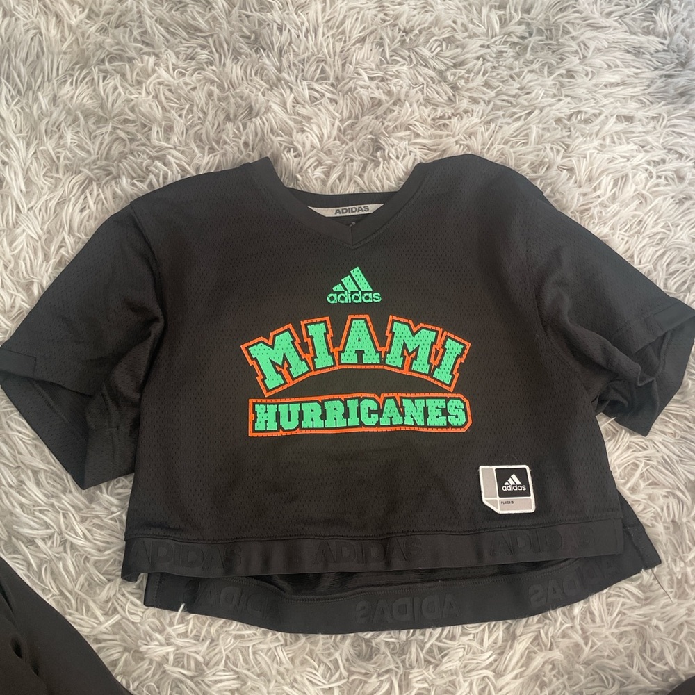 Adidas Black Miami Hurricanes Shirt